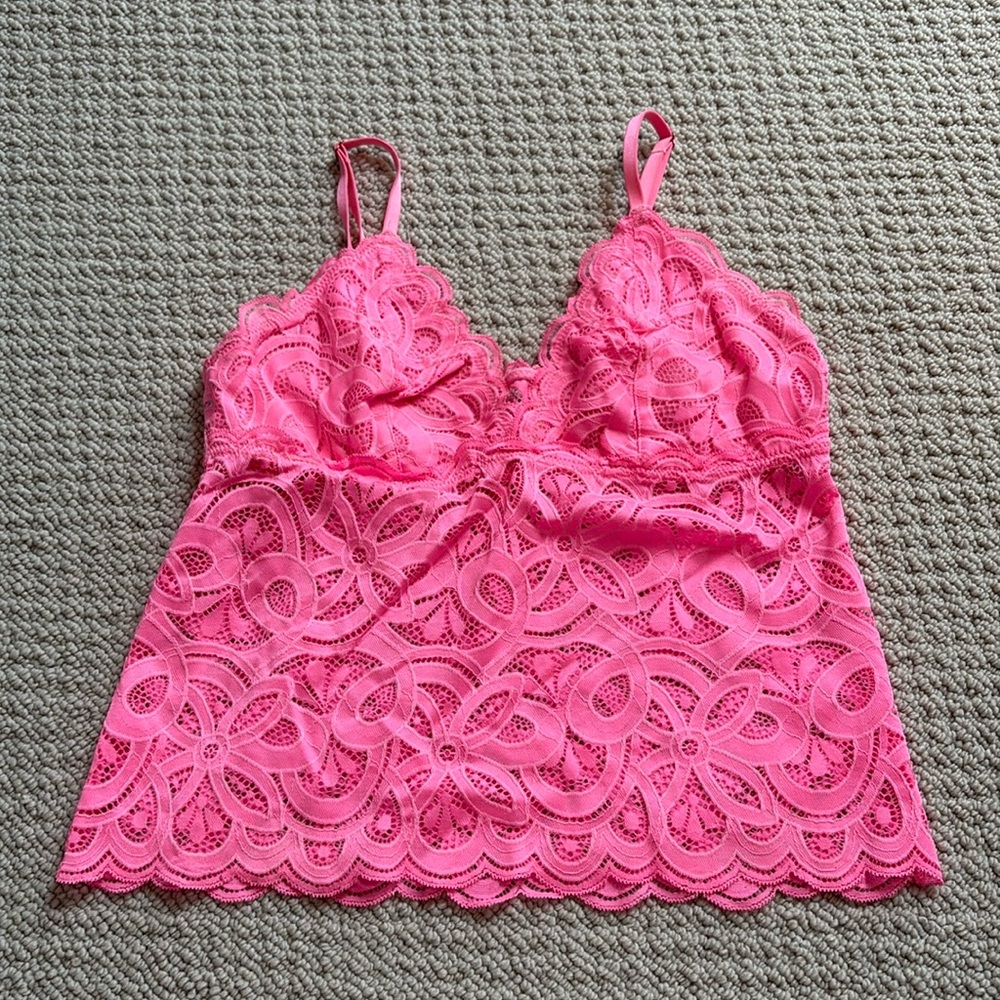 Aerie pink lace going out/bra top